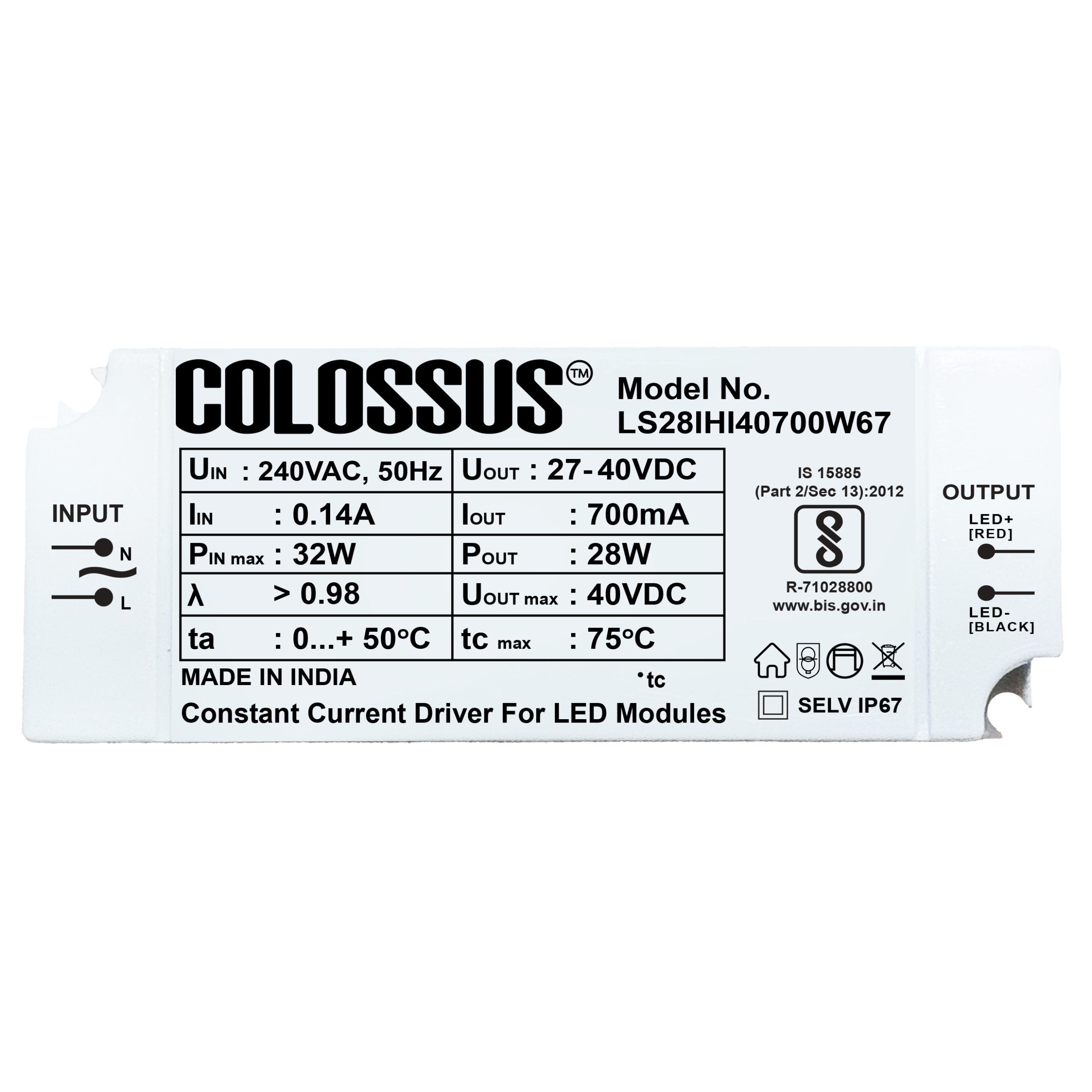 Core Static 28W 700mA LJ67