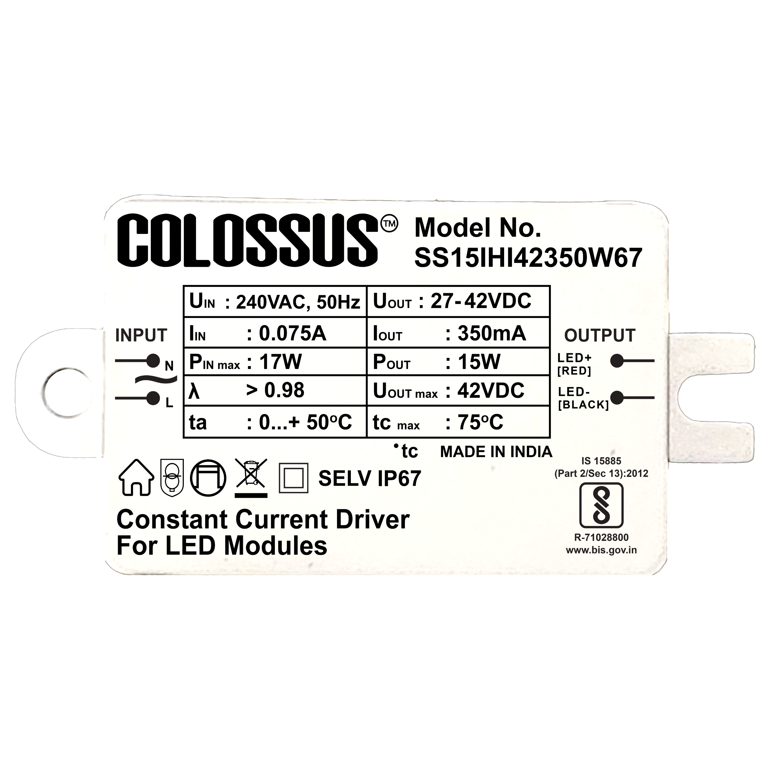 Core Static 15W 350mA SJ67